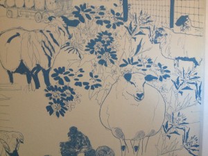 sheep wallpaper kitchen